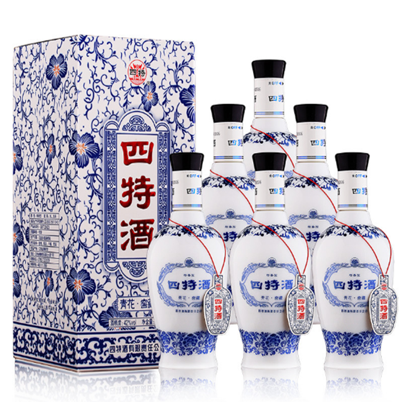 江西特产四特酒42度青花窖藏中度白酒500ml6瓶整箱特惠