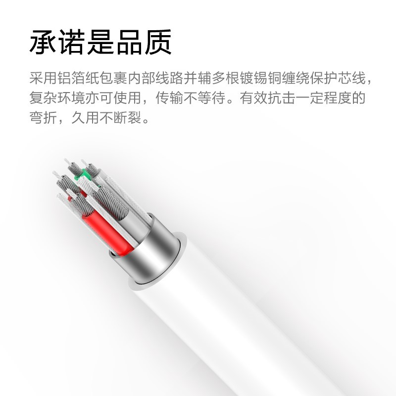 ZMI(紫米)Type-C数据线高配版100cm 白 5A 超级快充