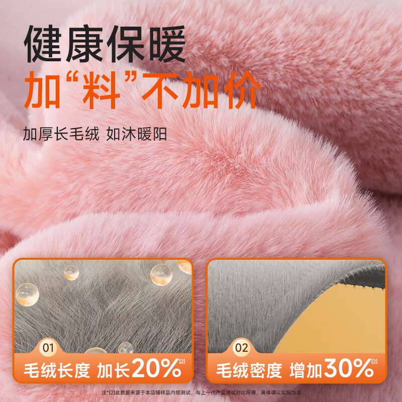南极人长毛绒热水袋 兔耳粉高清大图