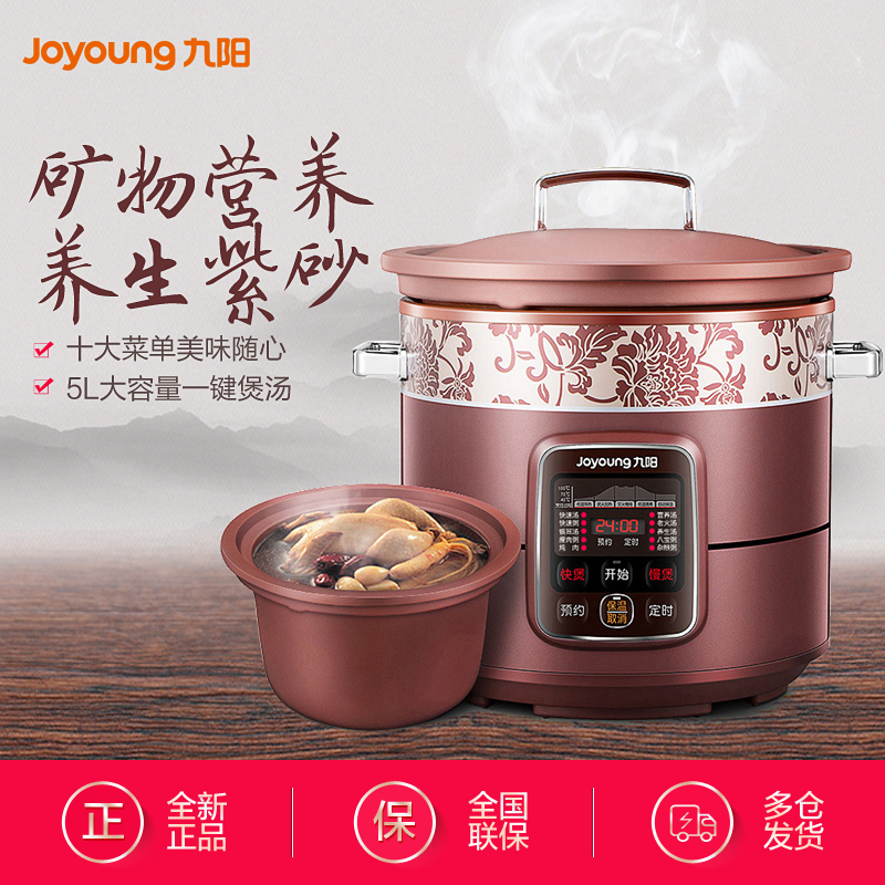 九阳(Joyoung)电炖锅DGD50-05AK 全自动5L单胆大容量 智能预约 保温定时功能 紫砂内胆 煮粥煲汤炖蛊锅