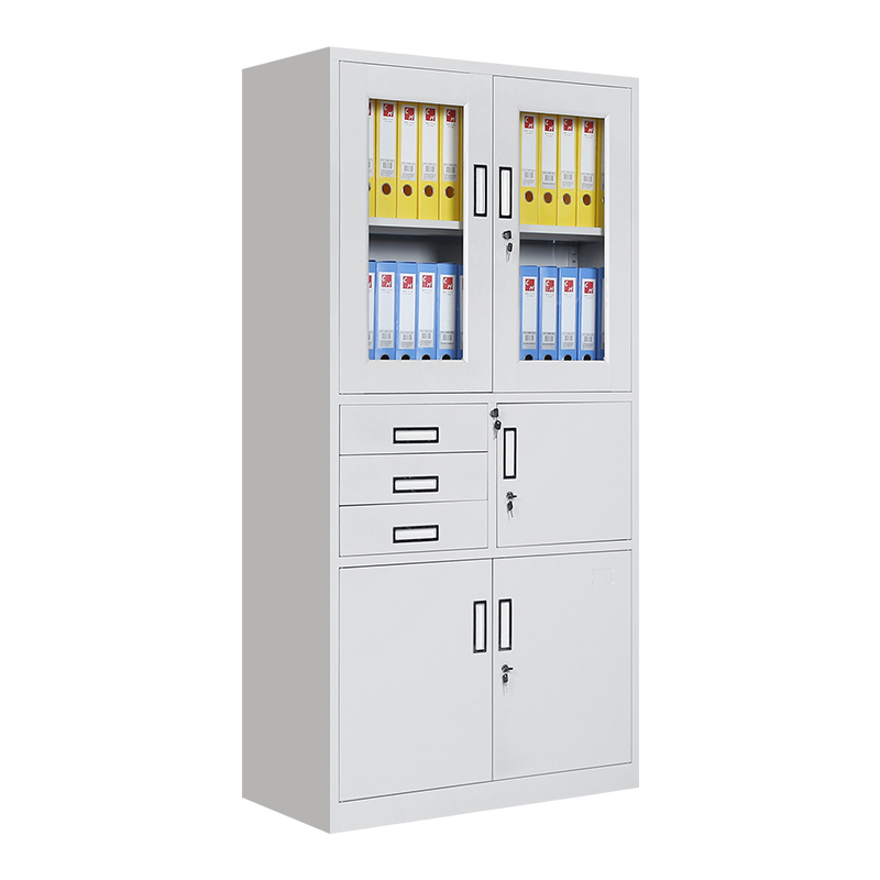 启邦(QIBANG)办公文件柜铁皮柜档案柜抽屉资料柜员工储物柜带锁密码柜高清大图