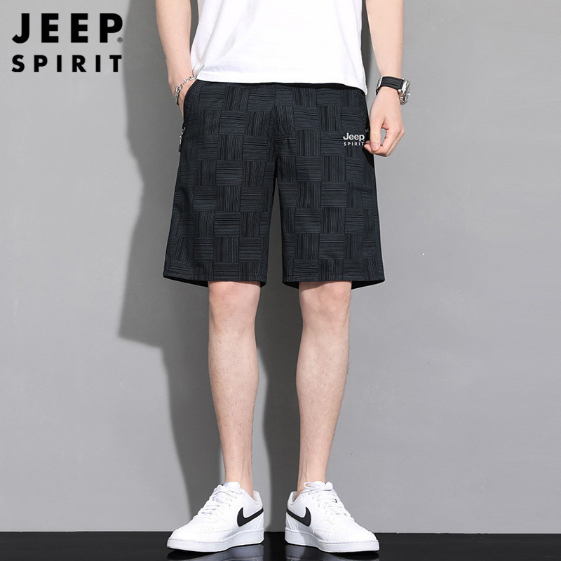 JEEP/吉普男夏季薄款裤子男五分裤宽松休闲短裤男户外运动