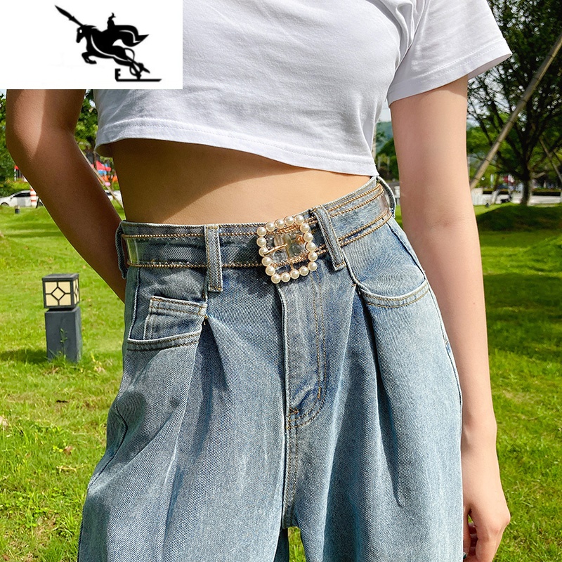 new lake透明腰带女夏季新款装饰搭配牛仔裤镶钻气质学生珍珠水钻百搭