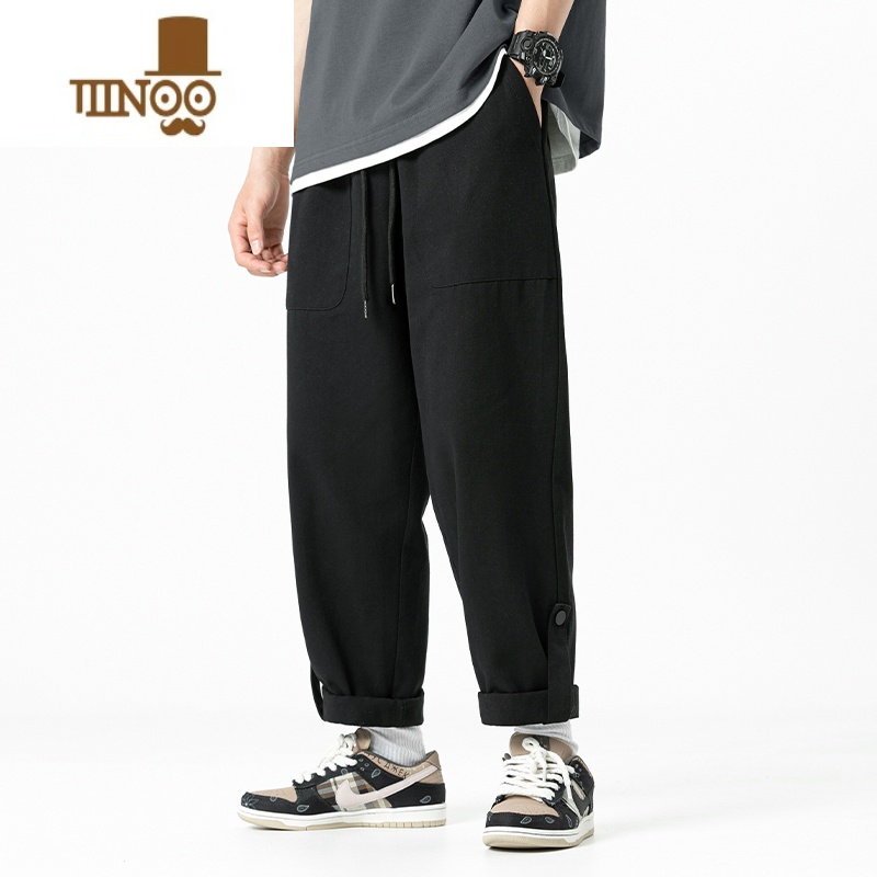 YANXUJIE STUDIO日系小个子男装2023新款休闲裤男潮牌宽松直筒工装裤高清大图