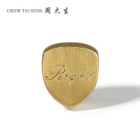 周大生黄金运珠手链男复古金骑士足金路路通散珠硬金氪金玩家