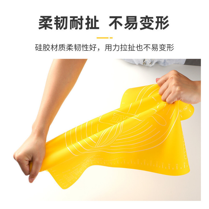 硅胶揉面垫加厚大号家用防滑不沾和面板案板垫揉面垫子烘培|绿色[厚2MM] 中号加厚50*40[送切面刀擀面杖]