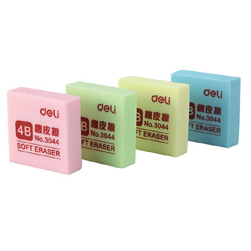 得力(deli) 3044-4B 橡皮擦 颜色随机 粉/黄/蓝/绿 (单位:块)