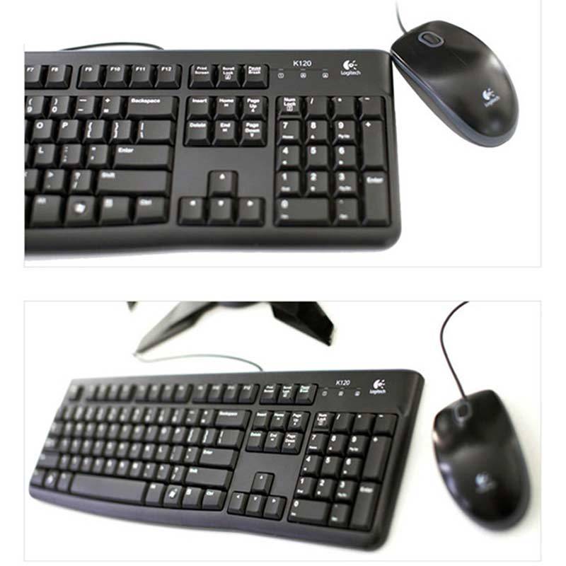 罗技(Logitech)MK120有线套装键鼠套装USB笔记本台式机电脑游戏键盘鼠标薄膜静音键盘家用办公防泼溅黑色