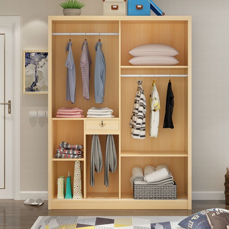 寻木匠衣柜实木小户型衣橱落地卧室可爱小孩房间放衣服柜子现代简约