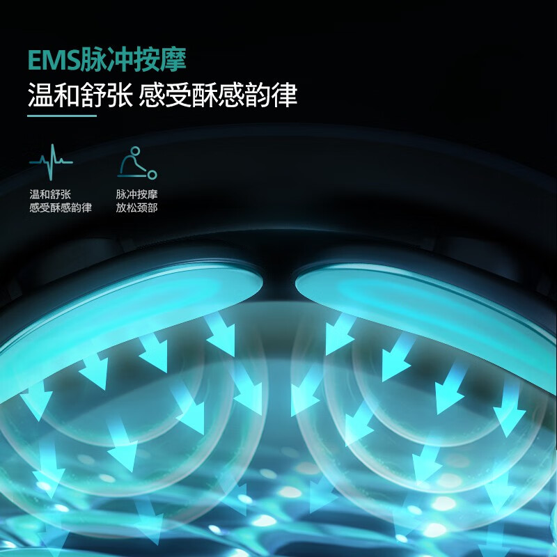 飞利浦(PHILIPS)颈椎按摩器颈部按摩仪肩部按摩器肩颈脖子按摩仪温和脉冲三档热敷 3305N-深蓝高清大图