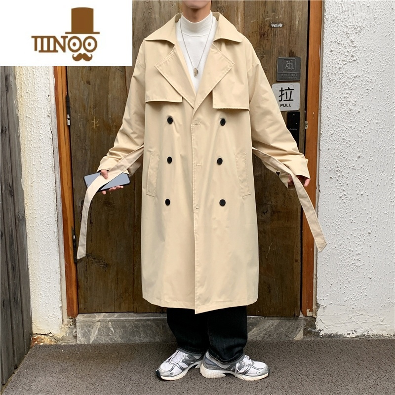 yanxu康斯坦丁风衣巴尔马肯男士新款学院风外套中长款秋季韩式大衣