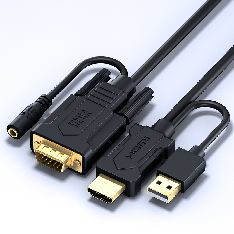 转vga线带音频高清转vja转换器转接头电视盒子连接显示器t5