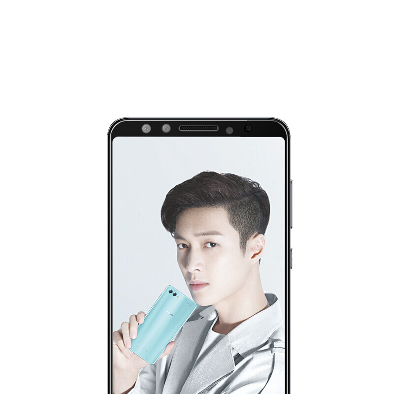 [买2送手机壳]轻万适用华为nova2s钢化膜honor玻璃贴膜huawei全屏丝印黑色高清钢化膜高清大图