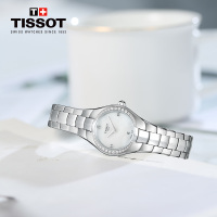 [低至5折]天梭(TISSOT)瑞士手表 T-LADY系列钢带女士石英表T096.009.61.116.00