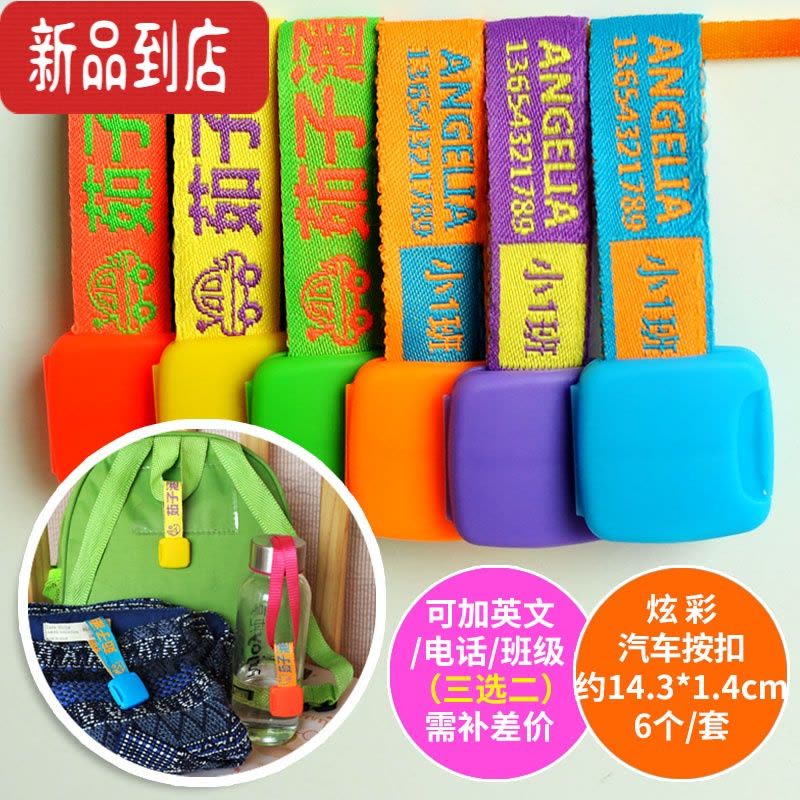 真智力摁扣幼儿园名字贴宝宝入托炫彩姓名贴名字牌可洗可拆卸免剪姓名条 QD001彩绣无图摁扣(6个一套,1-3天发货)图片