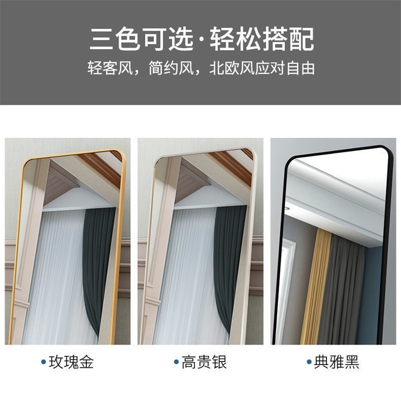 迅迈 试衣镜网红款全身镜卧室家用试衣镜女生穿衣镜壁挂立体大镜子挂墙落地镜