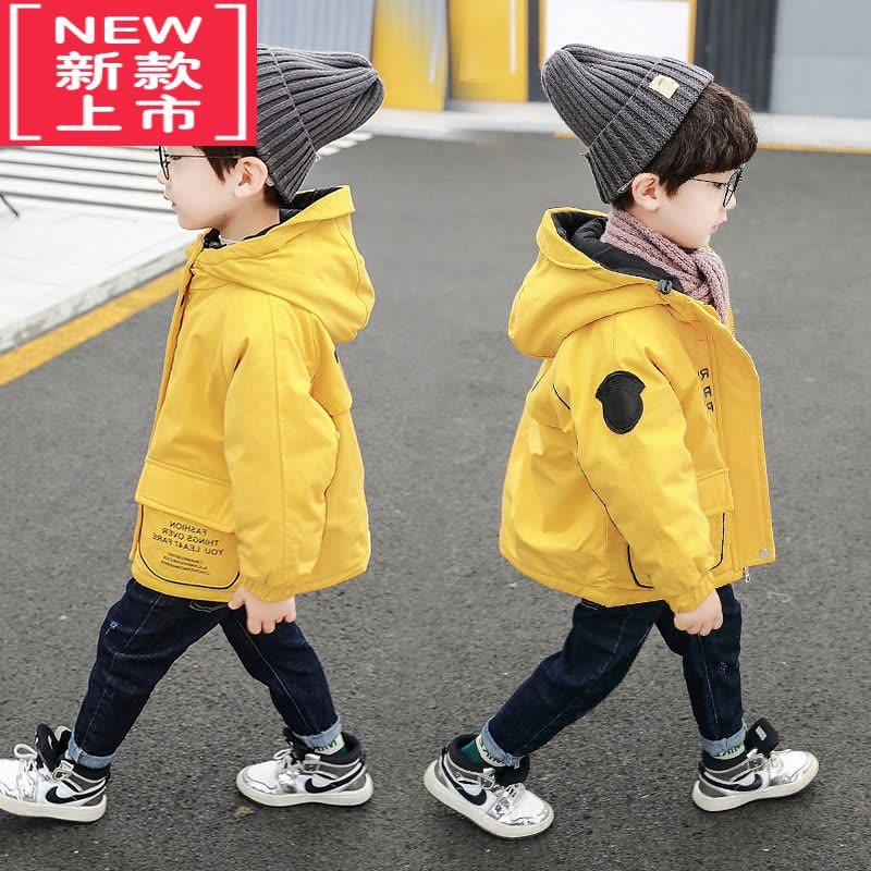 可莉允香港男童棉衣秋冬装派克服2022新款儿童加绒棉服帅气小男孩外套潮图片
