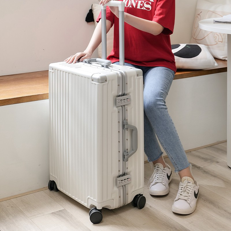 罗恩ronoen铝框行李箱24寸男女小型20寸登机箱高颜值拉杆箱万向轮26寸