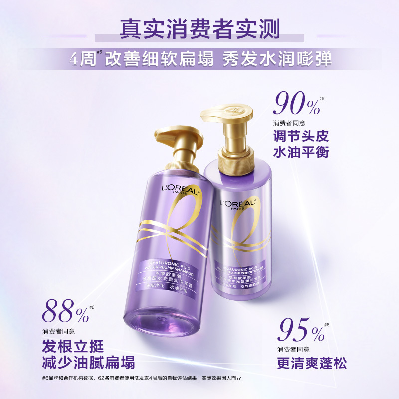 巴黎欧莱雅玻尿酸水光润发乳440mL滋养保湿护发素高清大图