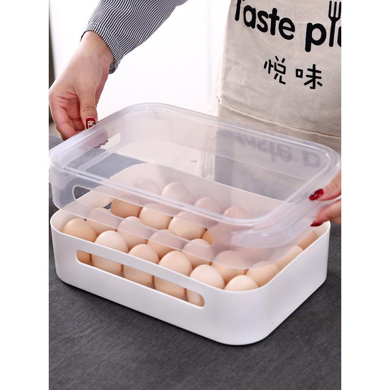 家柏饰(CORATED)鸡蛋收纳盒冰箱保鲜盒专用厨房家用冻饺子盒24格蛋托塑料装鸡蛋盒高清大图