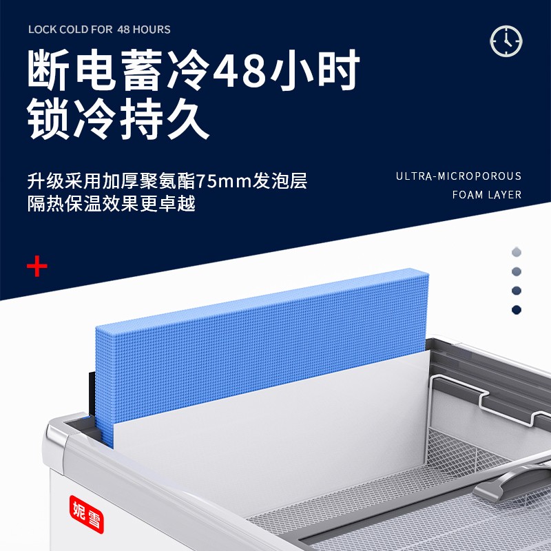 1.8米长卧式岛柜展示柜超市商用大容量冰柜超市冷柜鱼肉冷冻保鲜柜两用高清大图