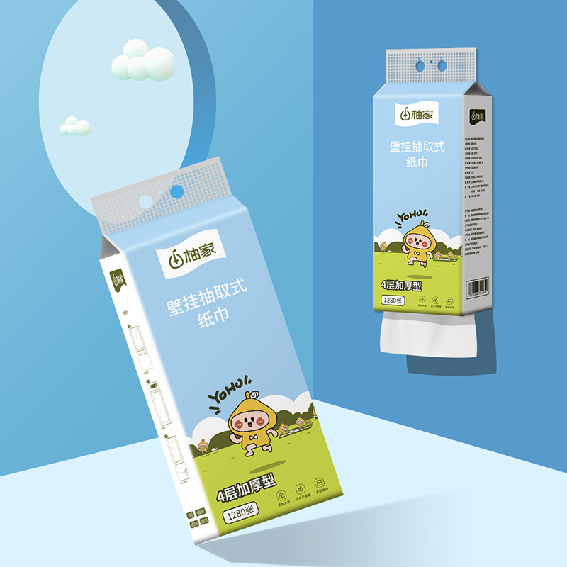 柚家壁挂抽取式纸巾320抽*1提装高清大图