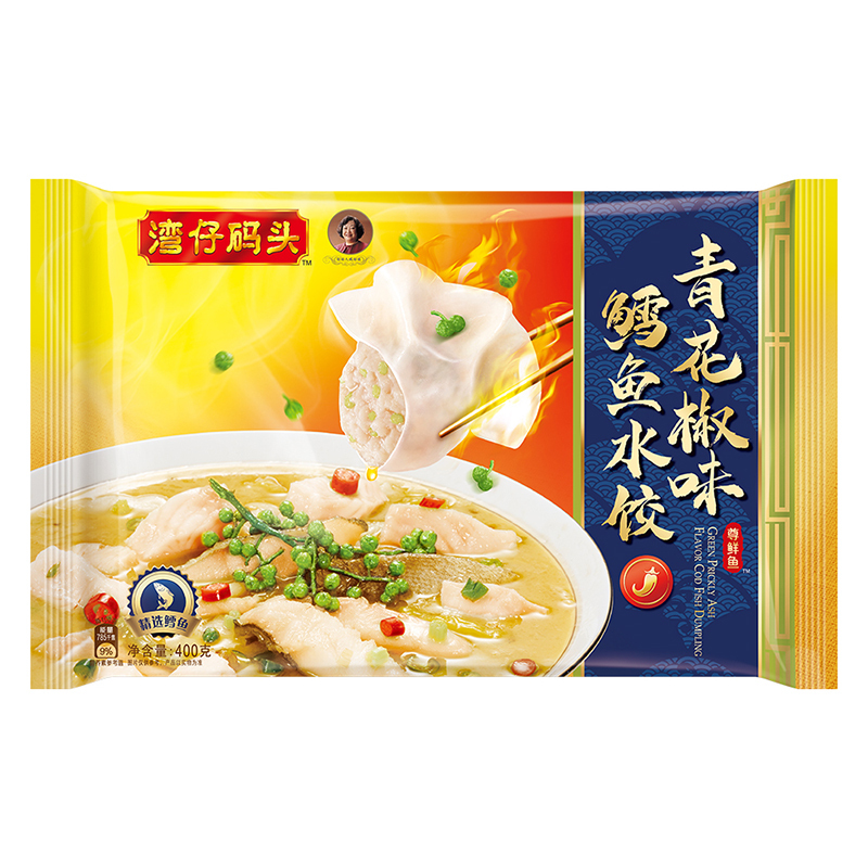 湾仔码头尊鲜鱼青花椒味鳕鱼水饺400g
