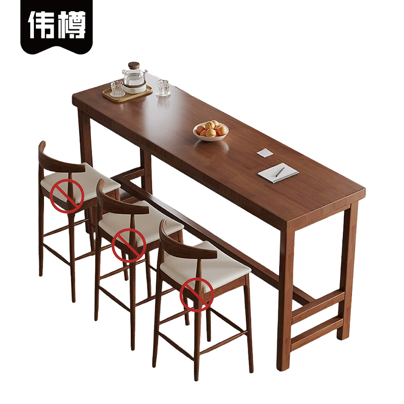 伟樽实木吧台桌240*40*105cm张高清大图