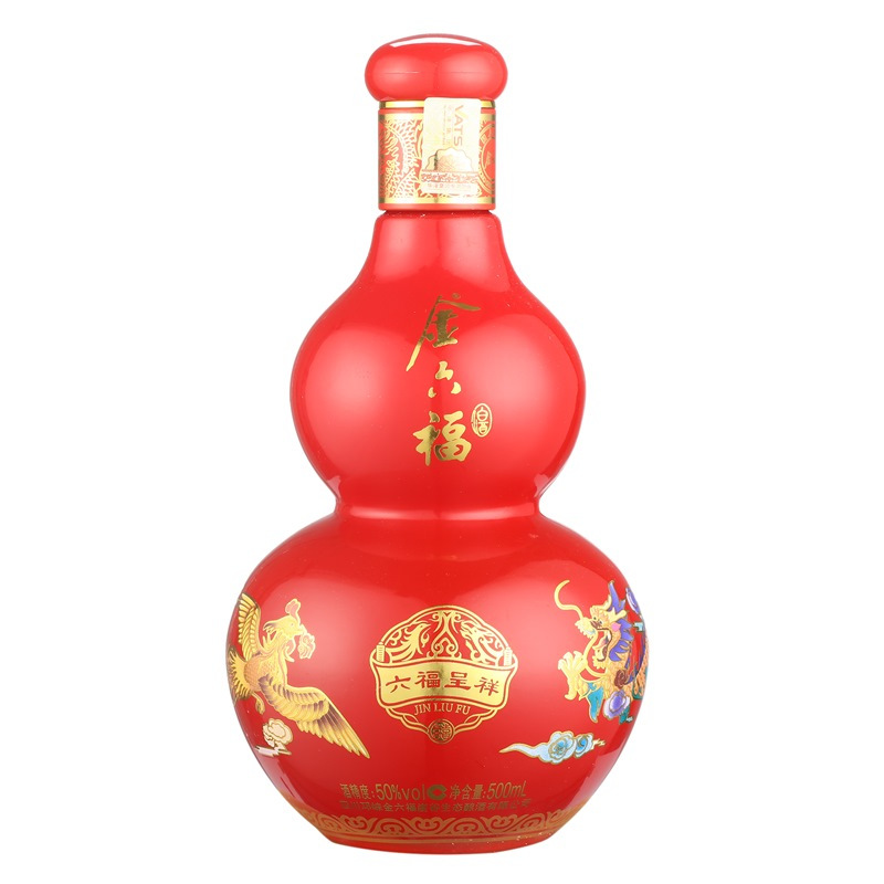金六福六福呈祥50度500ml盒装白酒 高度白酒