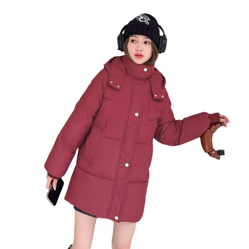 韩系百搭时尚面包服棉衣女小个子2023年冬季新款加厚连帽棉袄高清大图