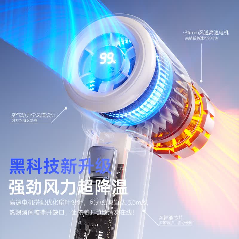 笨笨马便携小瀑布高速手持喷雾风扇BF19高清大图