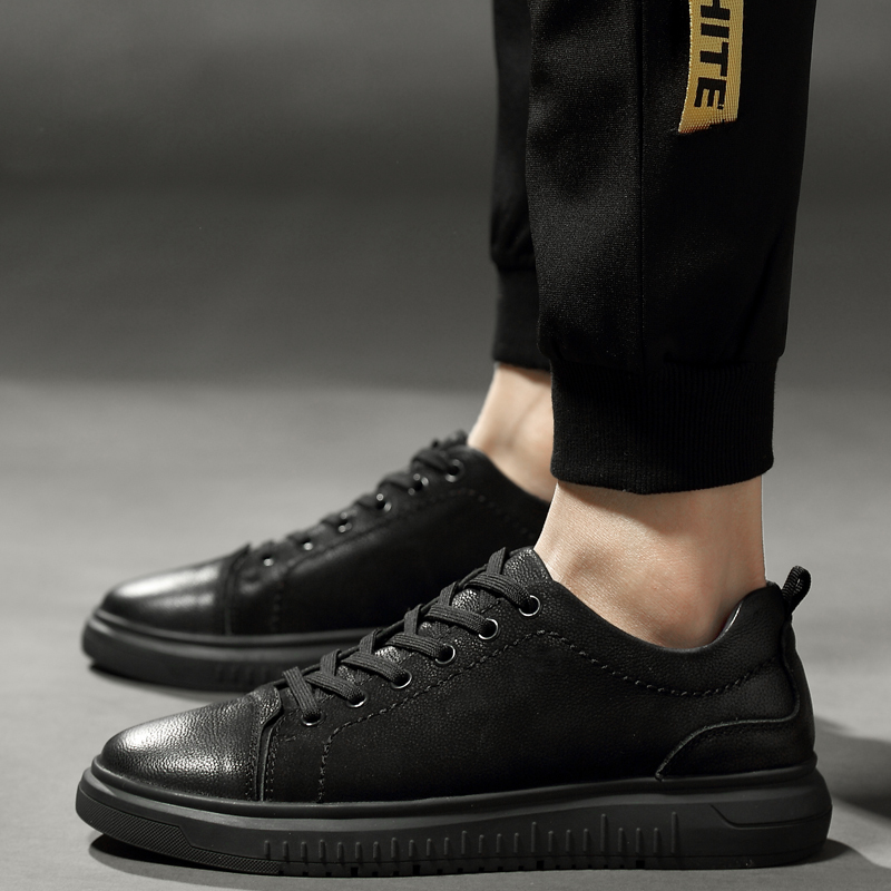 姿佳奥伦男鞋秋冬季新款商务休闲皮鞋真皮软底英伦系带百搭男士皮鞋