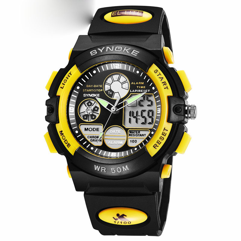 儿童手表男孩运动学生手表夜光防水运动手表视频