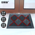 安赛瑞 室外镂空除尘地垫 EVA拼接除尘地垫 拼接式刮泥防滑脚垫单刷红刷灰底 45*45*2.5cm 23306