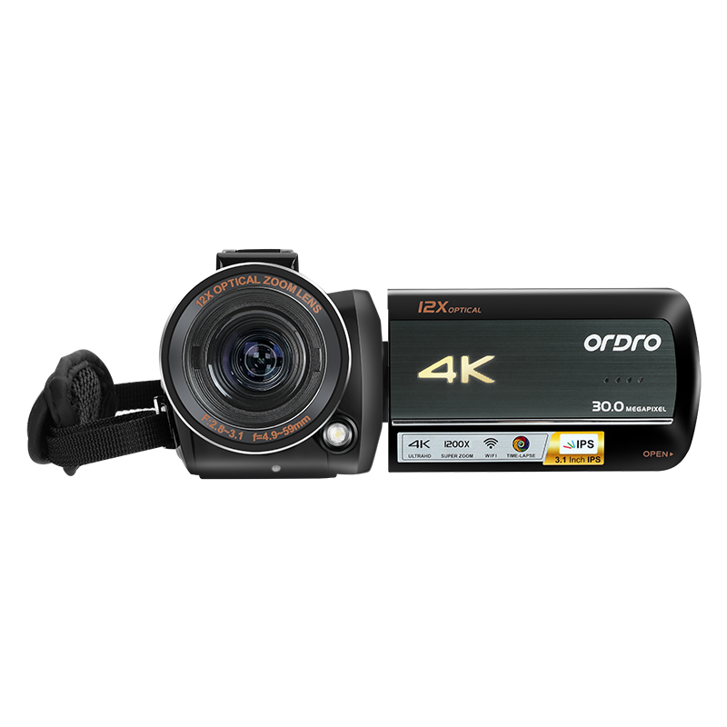 欧达(ORDRO)AC5 国产4K摄像机高清数码dv录像机专业摄影机vlog 抖音短视频拍摄 12倍光学变焦5轴防抖