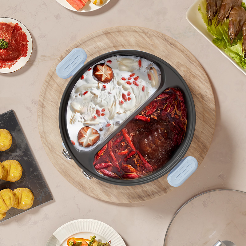 炊大皇(COOKER KING) 液体加热器鸳鸯锅(蓝色) CDH-DG2060高清大图