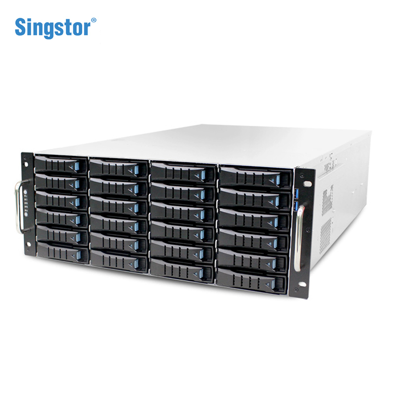 鑫云(Singstor)SS200P-24R高性能24盘位光纤共享磁盘阵列 万兆NAS网络存储 裸机+288TB