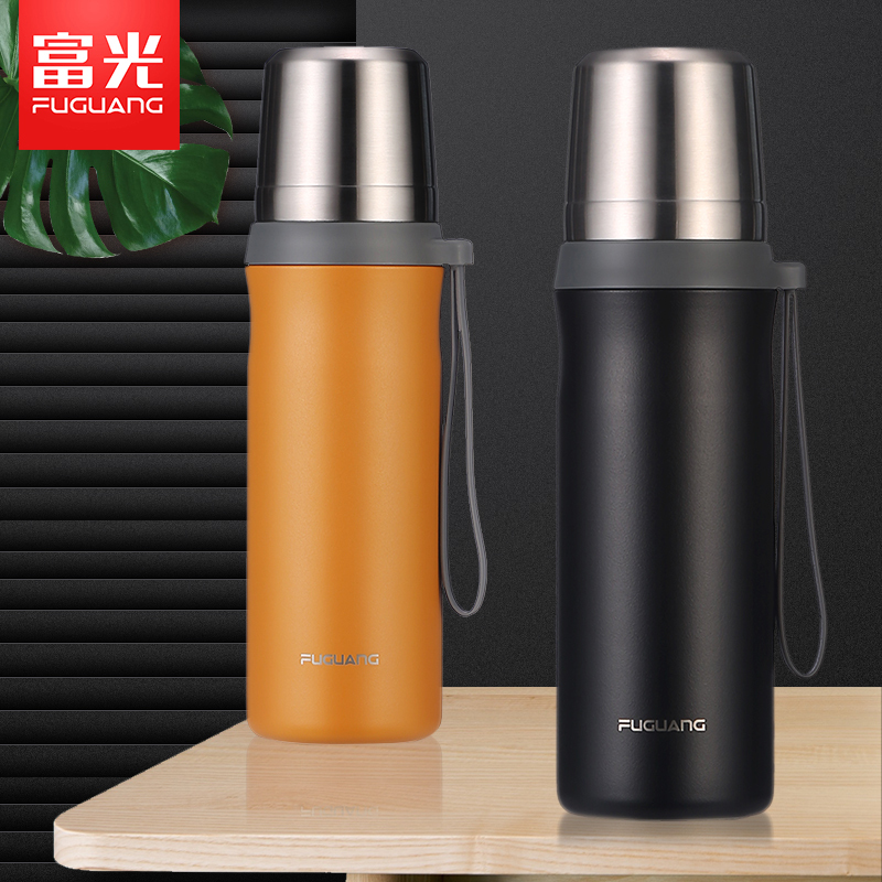 富光(FGA)保温杯大容量水壶316不锈钢智能水杯盖便携茶杯 800ML本色(316不锈钢)
