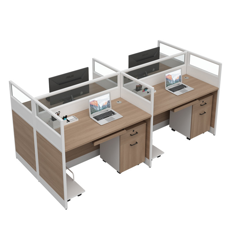 巴洛卡办公桌板式屏风职员桌24米四人屏风卡位办公桌电脑桌fl688l4