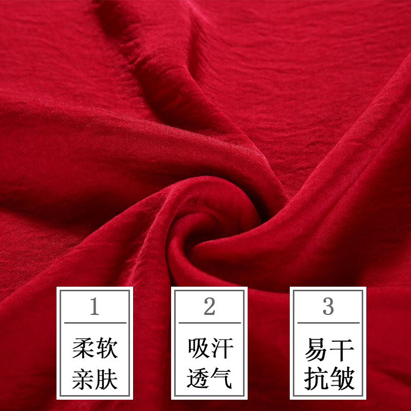 大码女装胖mm新款小心机上衣爱宽松遮肚雪纺衫藏肉200斤短袖夏大红色