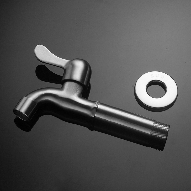 不锈钢洗衣机加长藤印象水龙头厨房长4分水嘴拖把池长颈杆单冷