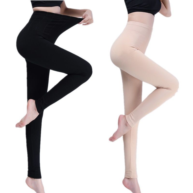 薄款紧身秋裤女高腰收腹弹力棉裤保暖裤无缝美体打底裤线裤棉毛裤