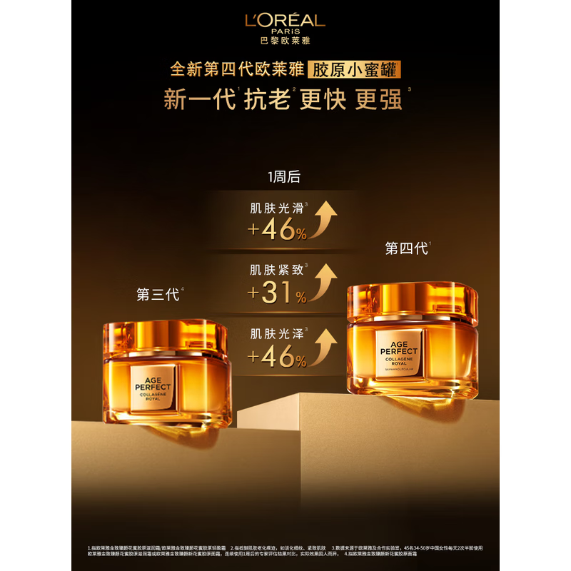 欧莱雅小蜜罐金致臻颜花蜜面霜补水滋润抗皱抗初老30ml*2轻盈保湿版油皮面霜