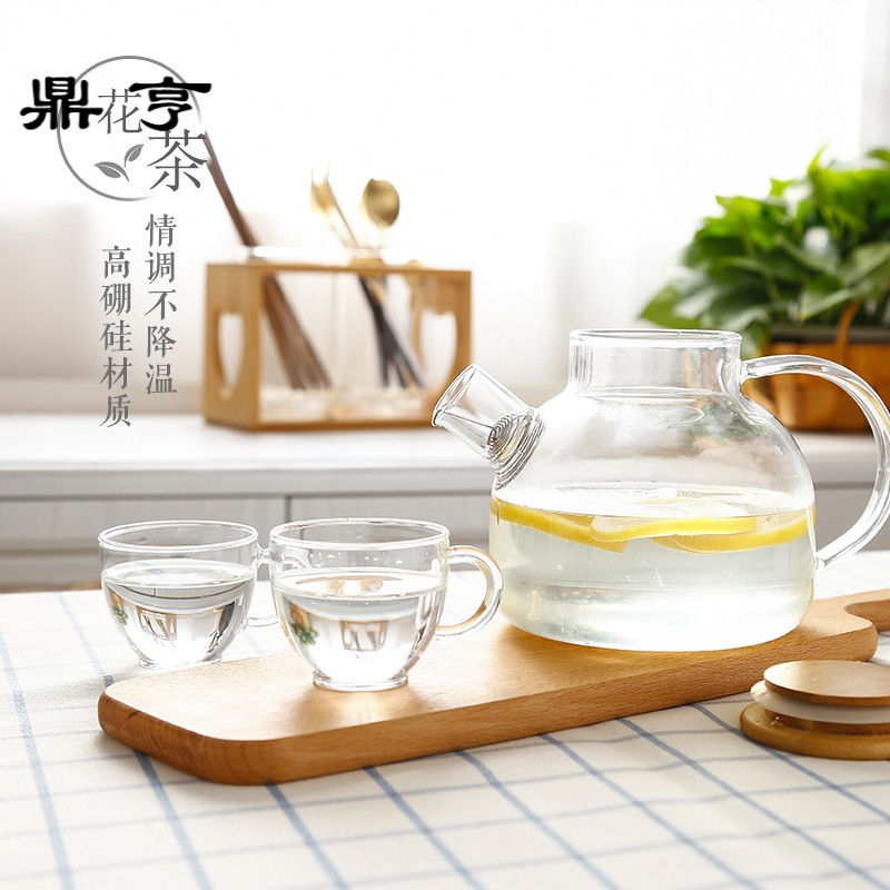 鼎亨欧式简约花茶壶煮水果茶壶套装陶瓷玻璃下午茶花果茶茶具蜡烛