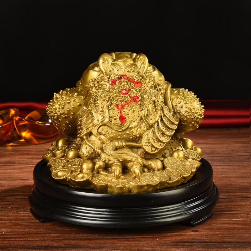 家柏饰(CORATED)金蟾摆件 铜三足蟾蜍店铺收银台摆设开业礼品高清大图
