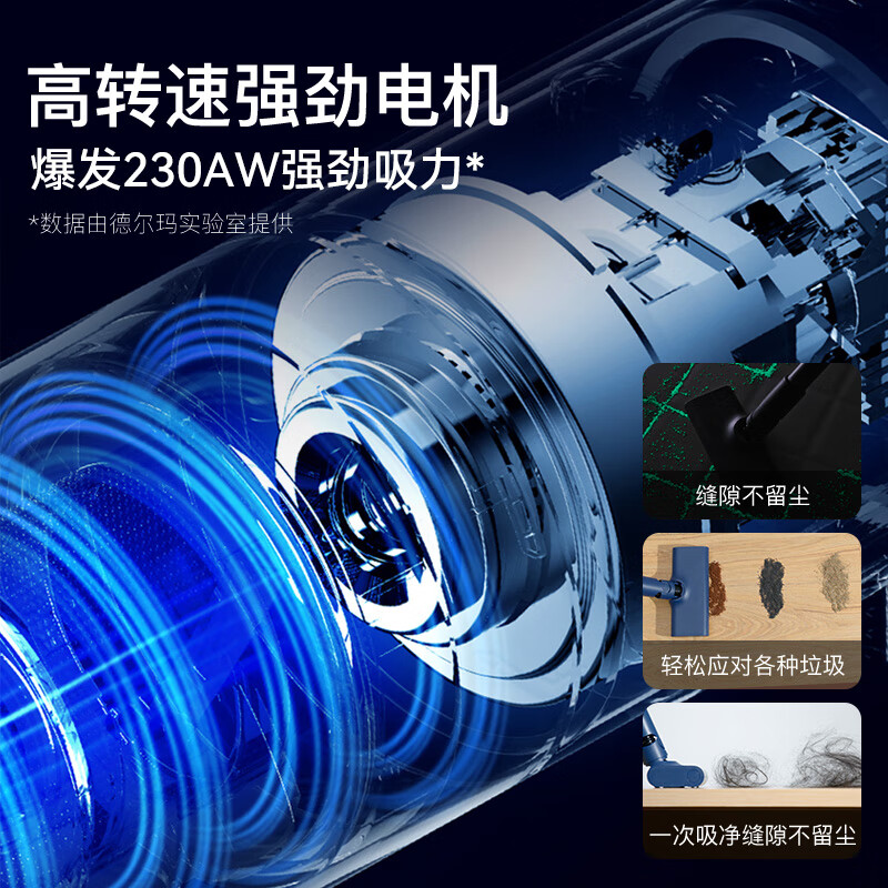 德尔玛(Deerma)吸尘器家用立式手持吸尘器DEMDX1000 有线轻量化强力大功率吸尘器 二合一 宠物 宝石蓝高清大图
