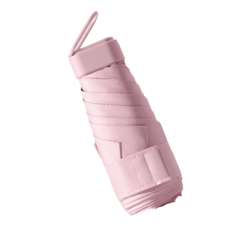 easily 六折晴雨伞防晒防紫外线六折口袋太阳伞 14cm E515664 珊瑚粉高清大图