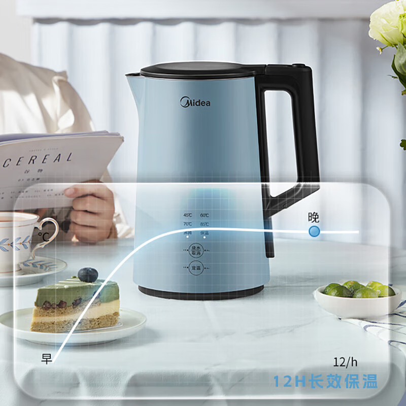 美的(Midea)1.5L 316L不锈钢双层隔热烧水壶保温壶MK-SEK1502