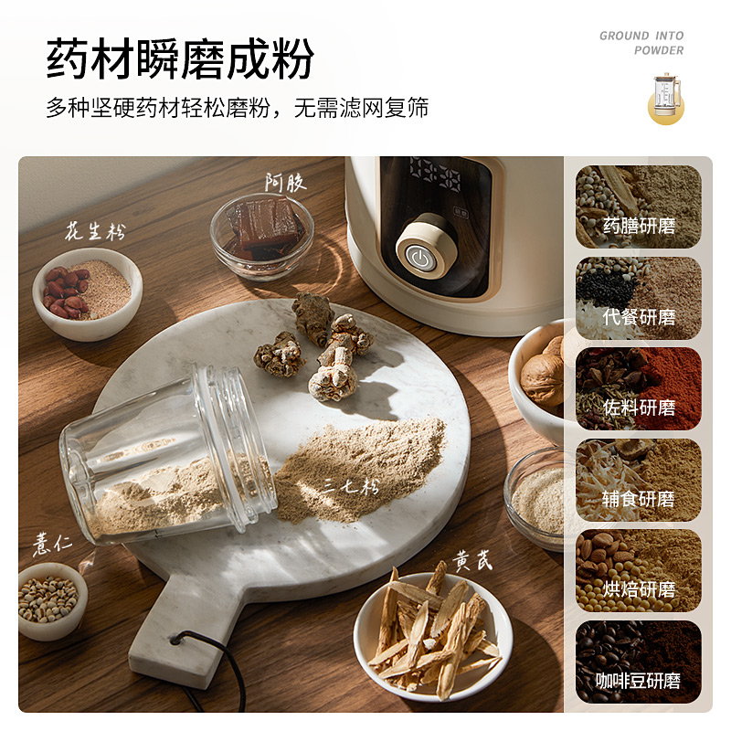 德国蓝宝柔音破壁机家用全自动多功能豆浆机辅食机料理机BP-PB03-BAI高清大图