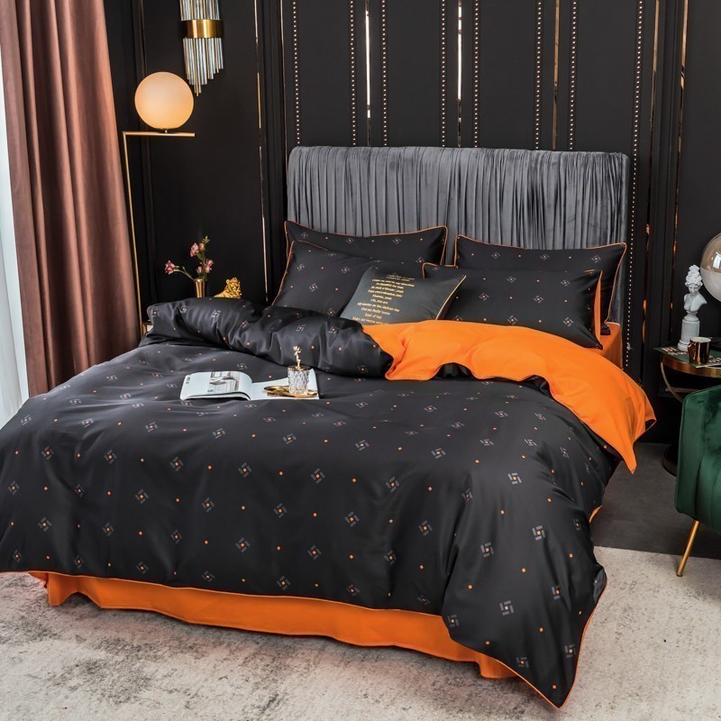 美帮汇60支长绒棉四件套欧式 床上用品全棉简约床套式北欧床单三件套 琉璃 1.2米床三件套【被套尺寸150*200】